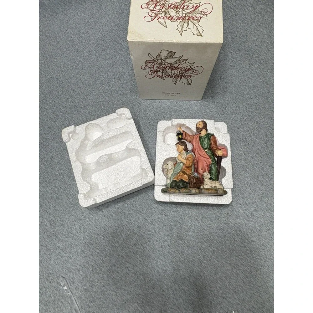 Avon‎ Holiday Treasures Blessed Visitors Shepherds 2002 In Box Christmas